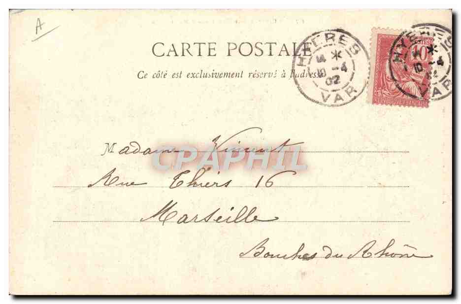 CPA Bateau de guerre L'escadre francaise au mouillage Toulon  — Verso