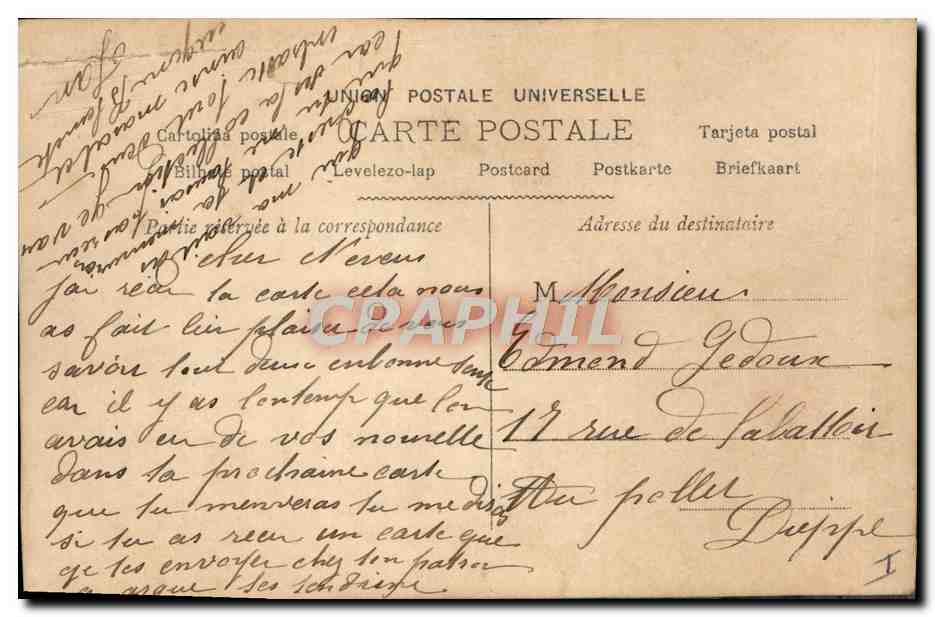 CPA Bateau de guerre Marin Matelot  — Verso