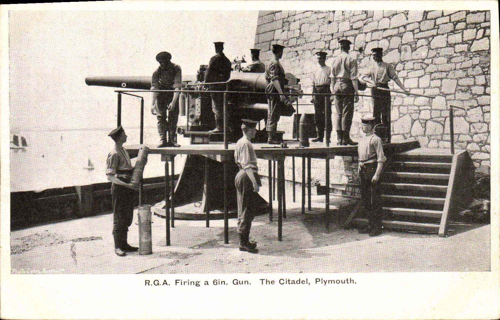 CPA Bateau de guerre RGA Firing a 6in gun The Citadel Plymouth