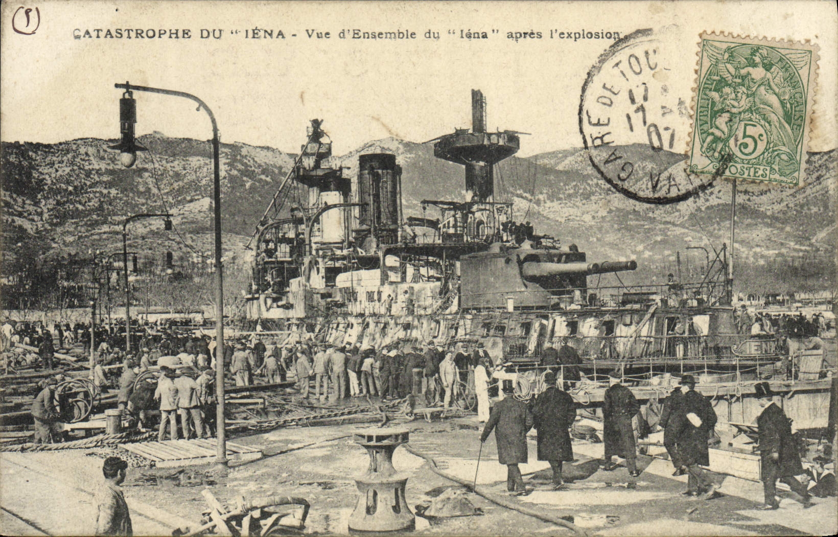 Catastrophe du "Iéna" — Vue d'ensemble après l'explosion — Éditeur non identifié