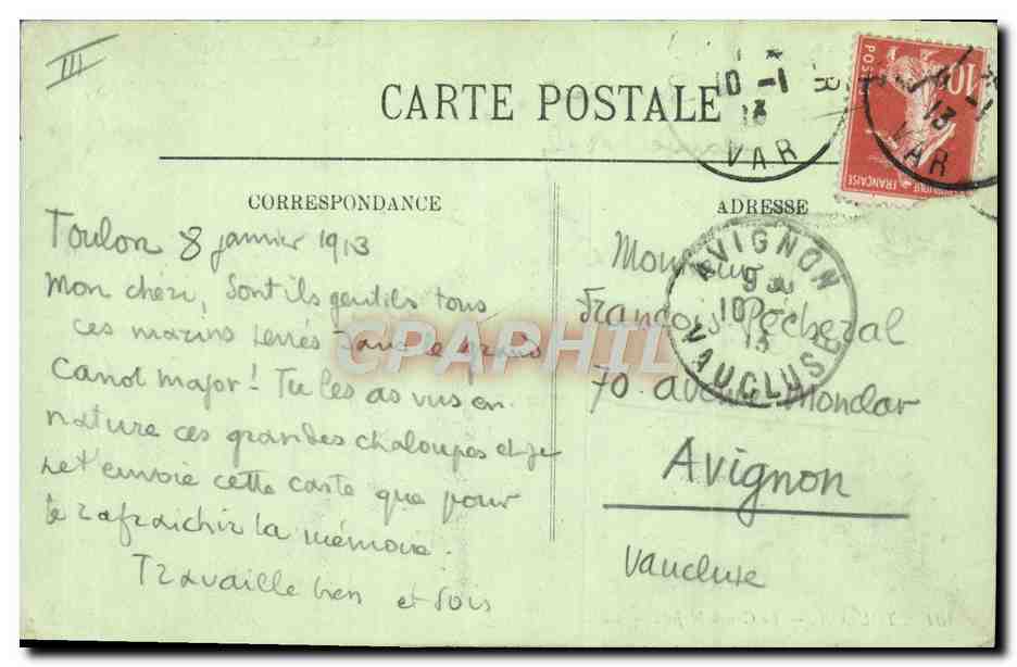 Toulon — Le Canot-Major — LL. Éditeur LL, n° 101 — Verso