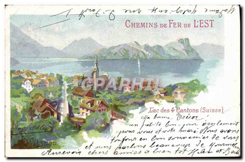 CPA Train Chemins de fer de l'Est Lac des 4 cantons Suisse Witznau