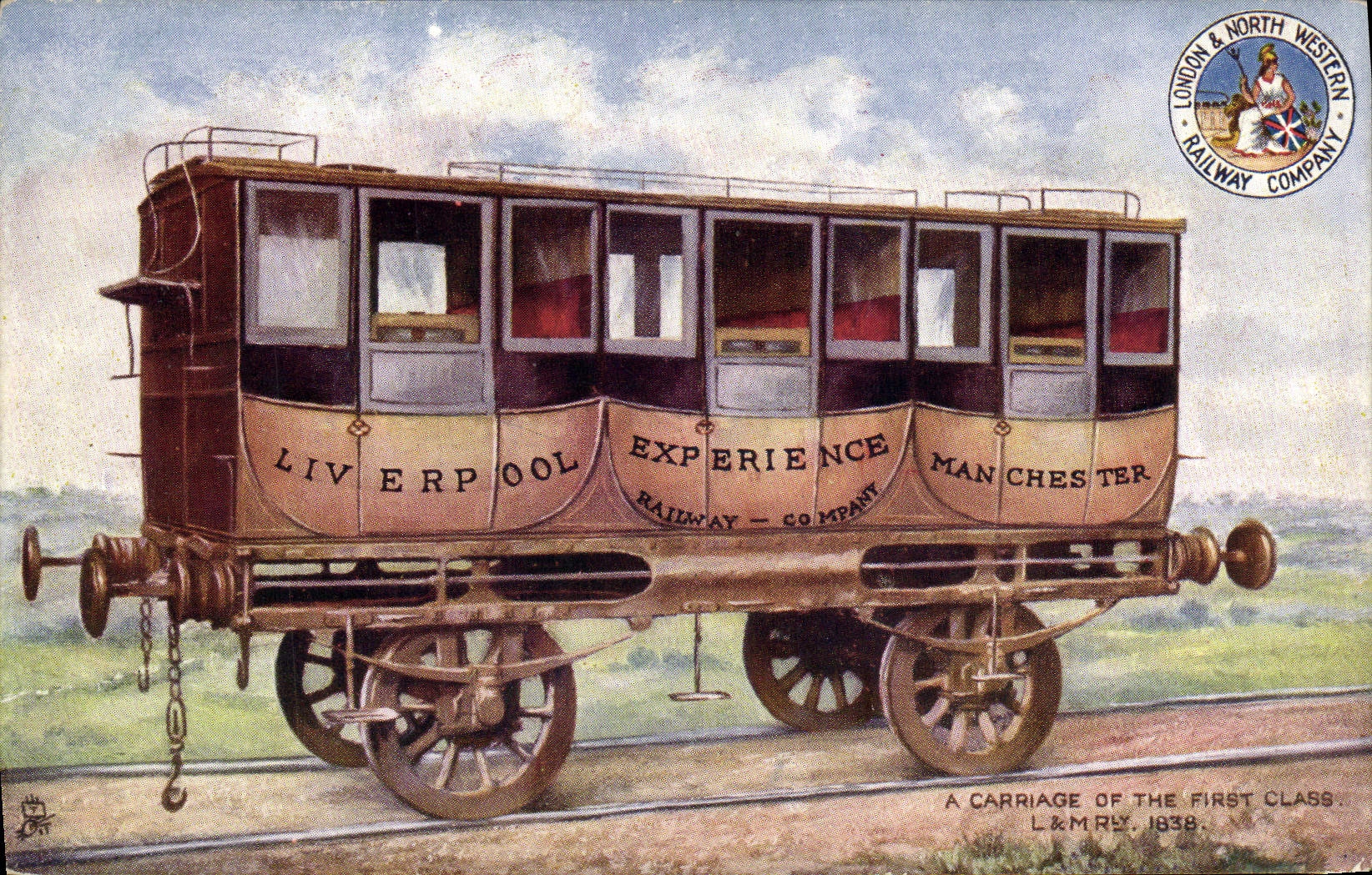 CPA Train Liverpool experience Manchester A carriage of the first class 