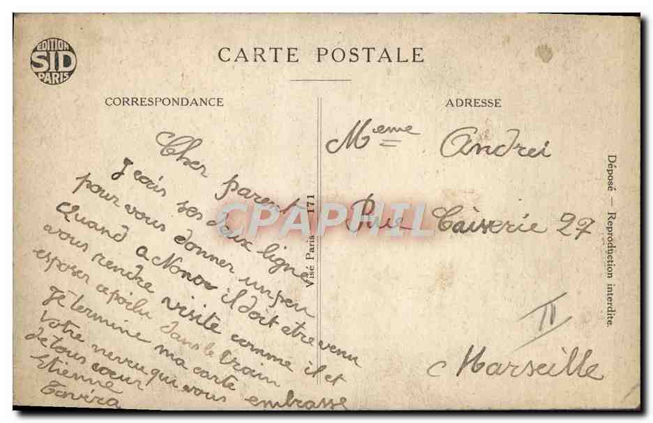 CPA Train Femme Soldat Militaria  — Rückseite