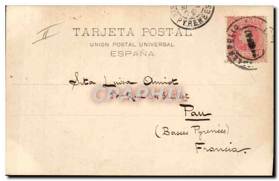 CPA Train Espagne  — Verso
