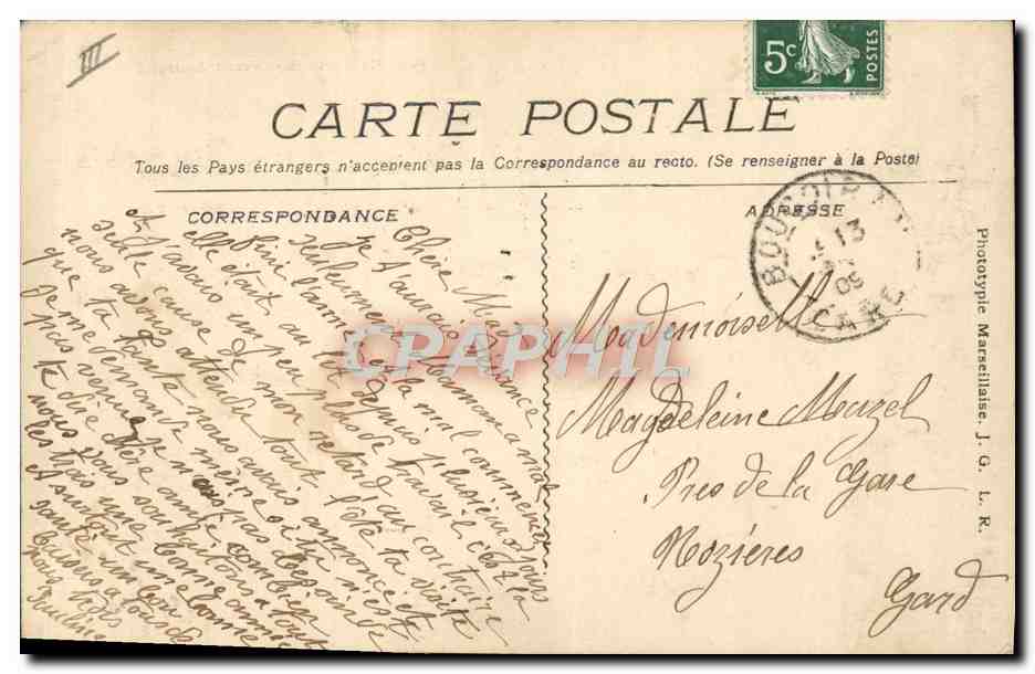 CPA Nimes Boulevard Amiral Courbet Tramway — Verso
