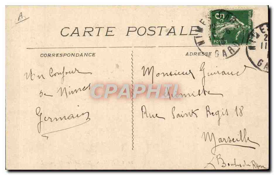 CPA Nimes Bd Victor Hugo Tramway — Rückseite