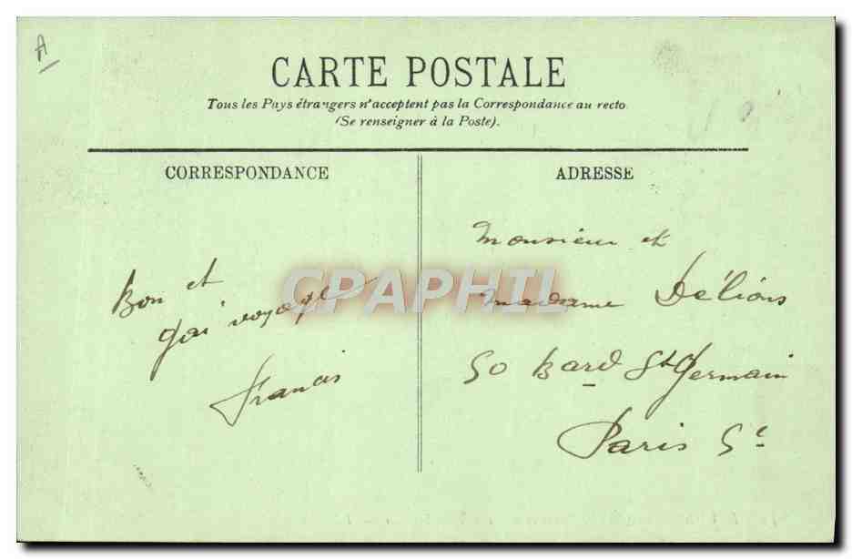 CPA Rouen Le quai de Paris et le pont transbordeur  — Rückseite