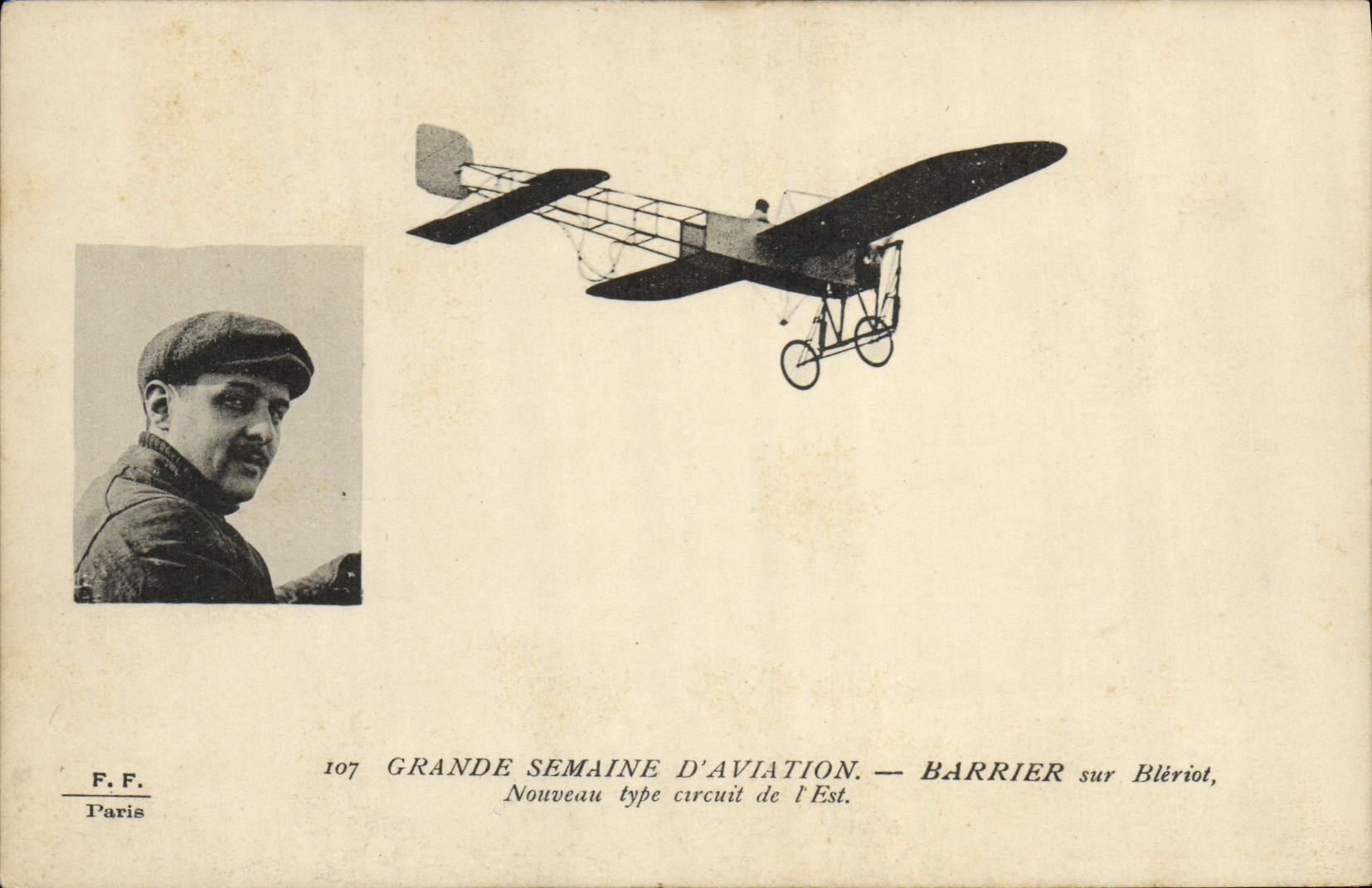 CPA Grande semaine d'aviation Barrier sur Bleriot Nouveau type circuit de l'Est Avion