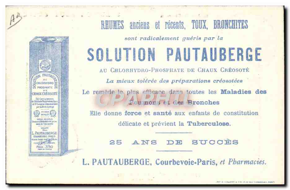 Biplan H. Farman — Europäischer Rundflug, Juni-Juli 1911 — Der Abflug von Wijnmalen — Lösung Pautauberge — Rückseite