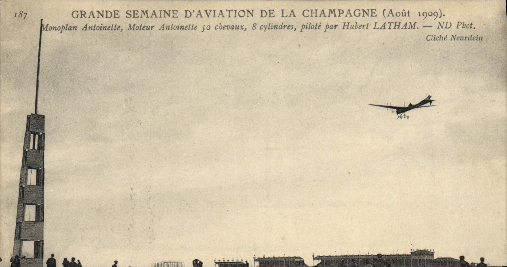 CPA Avion Aviation Grande Semaine d'aviation de la Champagne Aout 1909 Monoplan Antoinette Latham