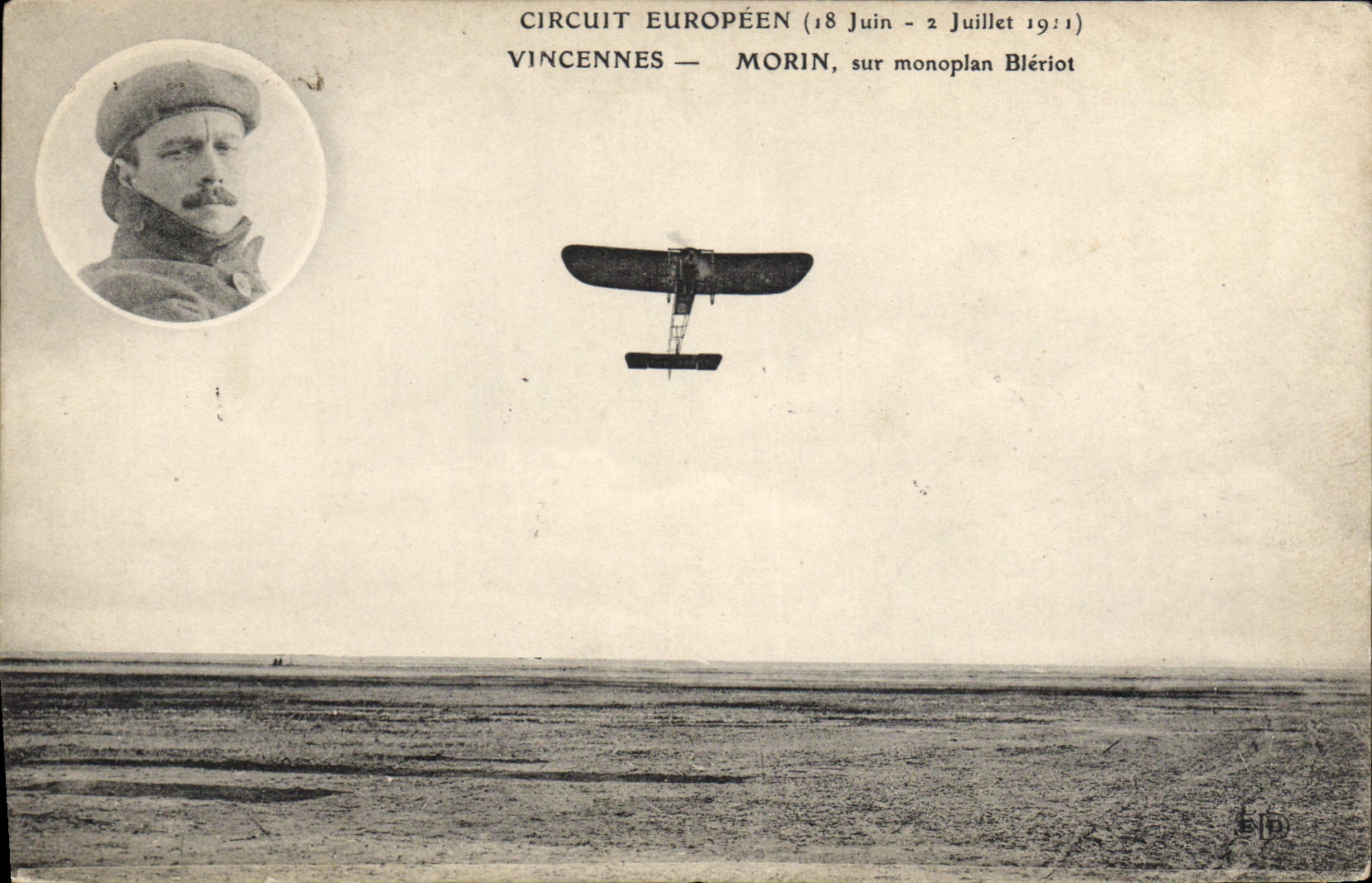 CPA Avion Aviation Circuit europeen Vincennes Morin sur monoplan Bleriot 