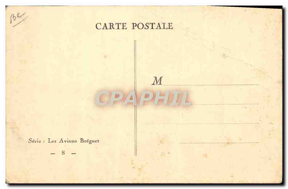 CPA Avion Aviation Un depart du capitaine Arrachart Breguet  — Verso