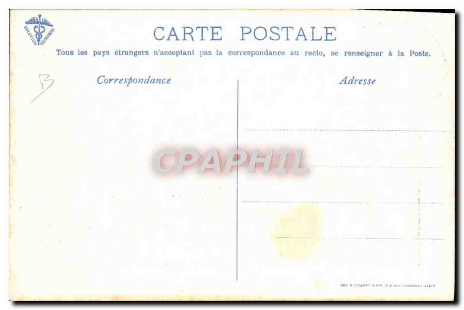 CPA Avion Aviation monoplan Deperdussion Circuit Europeen Juin Juillet 1911 Vidart arrive a Vincennes  — Verso