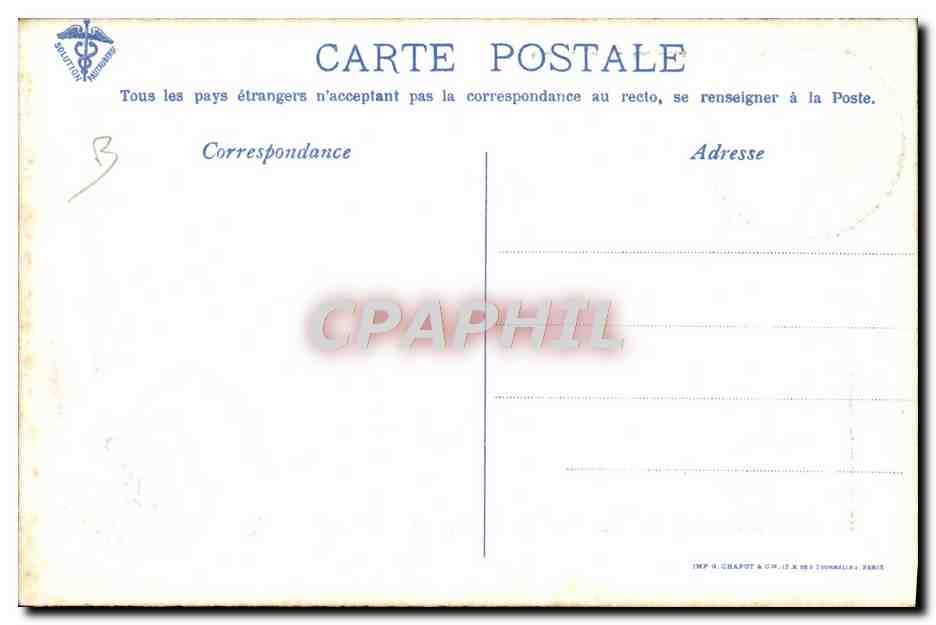 CPA Avion Aviation Biplan H Farman Circuit europeen Juin Juillet 1911 Barra passe au dessus de Calais par Les Barraques — Rückseite