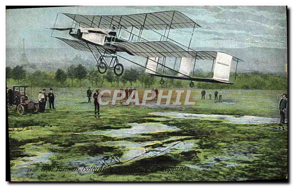 CPA Avion Aviation Henri Farman battant le record de l'aeroplane 