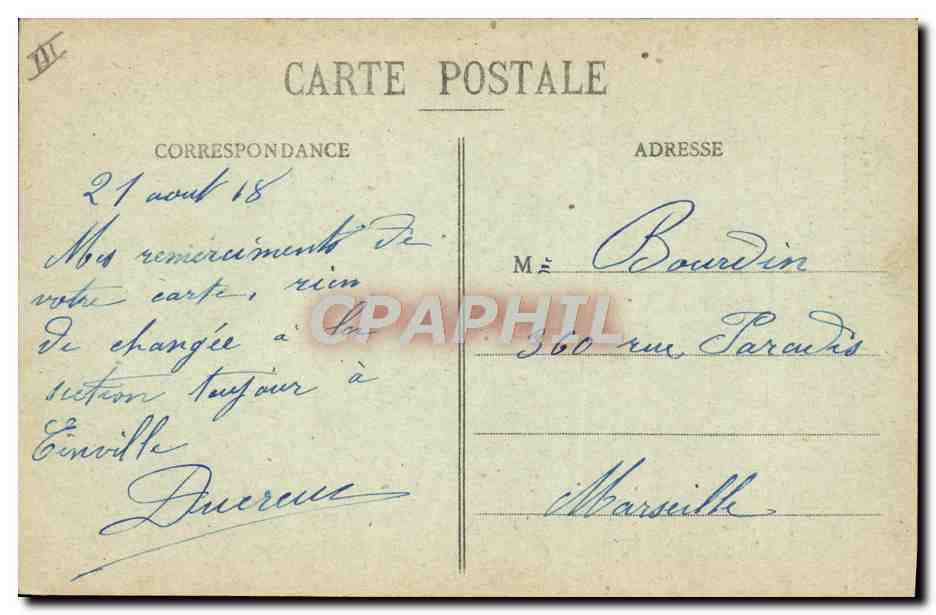 CPA Avion Aviation Avricourt Le poteau frontiere Salut aux oiseaux de France ! Attelage Cheval — Verso