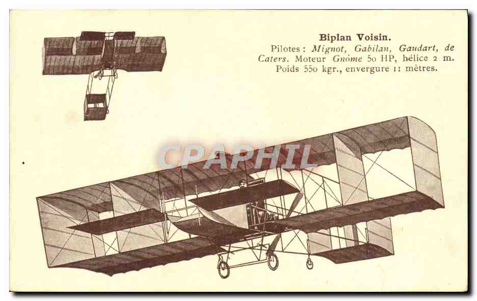 CPA Avion Aviation Biplan Farman Mignot Gabilan Gaudart 