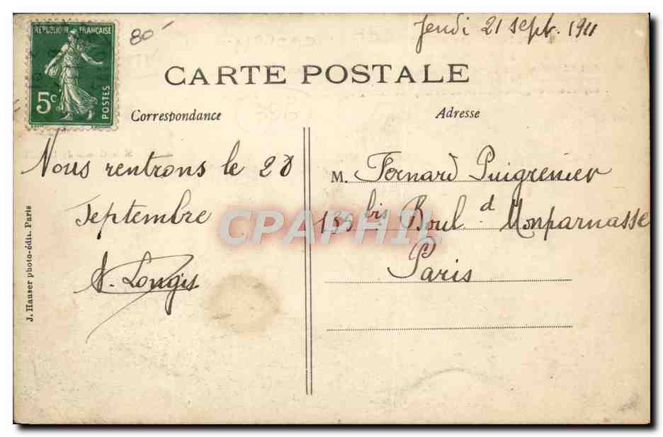 CPA Avion Aviation M le Comte de Lambert eleve de Wilbur Wright  — Verso
