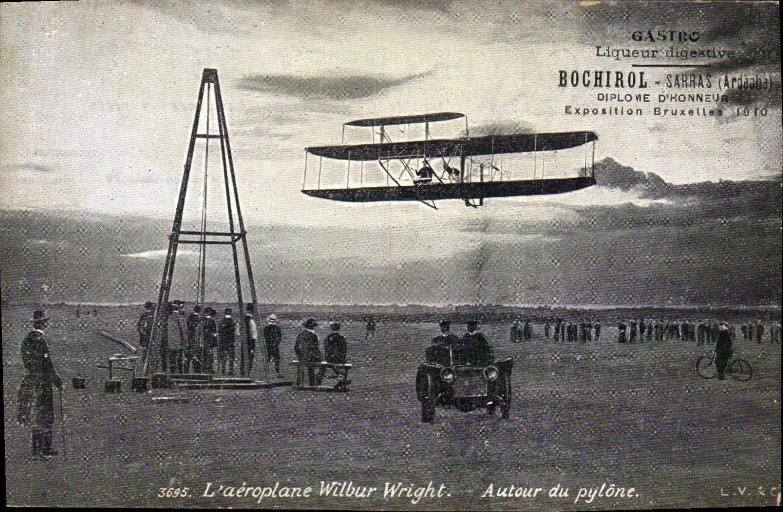 CPA Avion Aviation Aeroplane Wilbur Wright Autour du pylone Bochirol Sarras