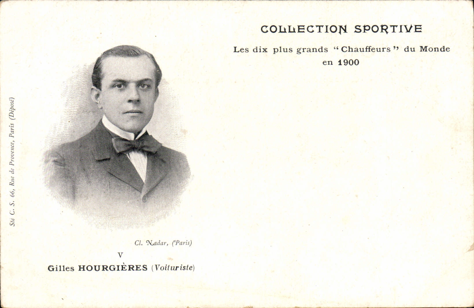 Gilles Hourgières — Voituriste — Collection Sportive, Cl. Nadar, Paris