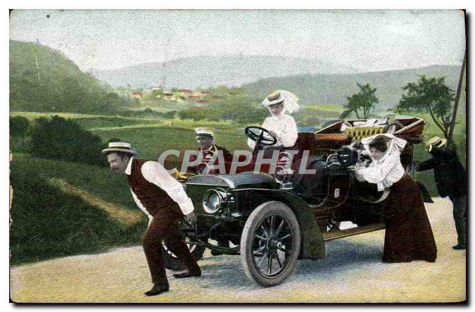 Automobile — scène de route — éditeur CPAPHIL, série 410