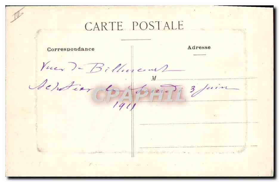 CPA Automobile Billancourt Monument de Marcel Renault  — Rückseite