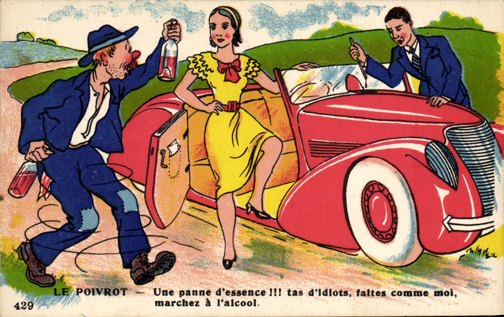 CPA Fantaisie Automobile Le Poivrot Alcool