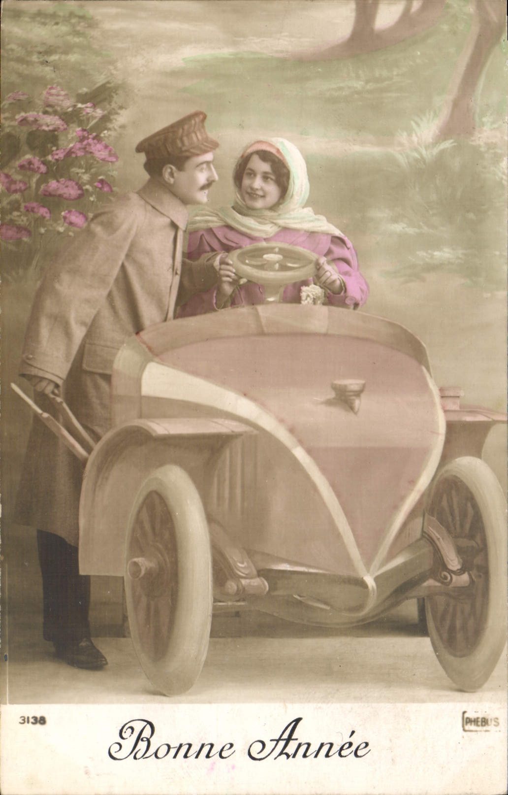 Couples en voiture — Bonne Année — PHEBUS n°3138
