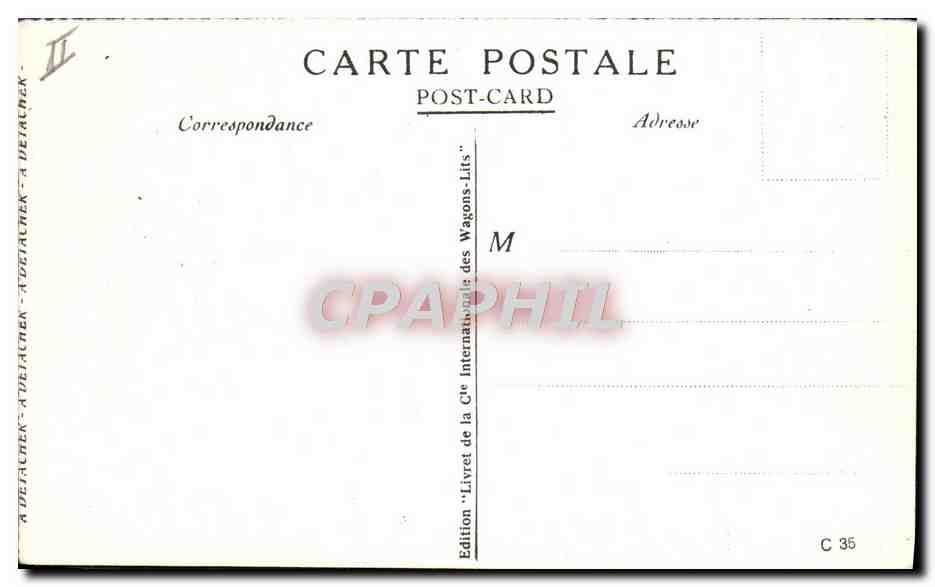Retour d'une promenade — Franz Veccia — Édition 'Livret de la 1re Internationale des Wagons-Lits' n° C 35 — Verso