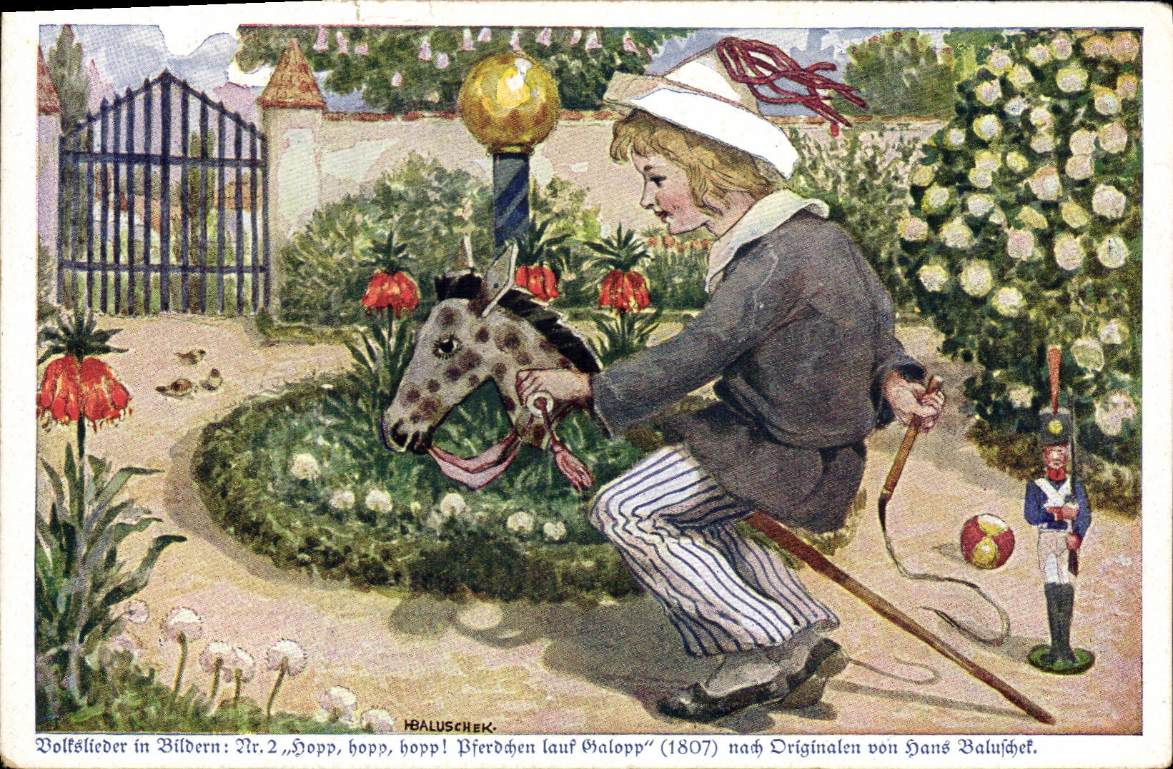 CPA Illustrateur Enfant Cheval H Baluschek