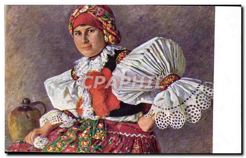 CPA Illustrateur Prof F Sindelar Costume Tchecoslovaquie Folklore 