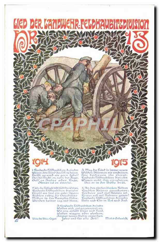 CPA Illustrateur Witwen und Waisenhilfsfond der K K Landwehr Felfhaubitzdivision nr 13 Militaria