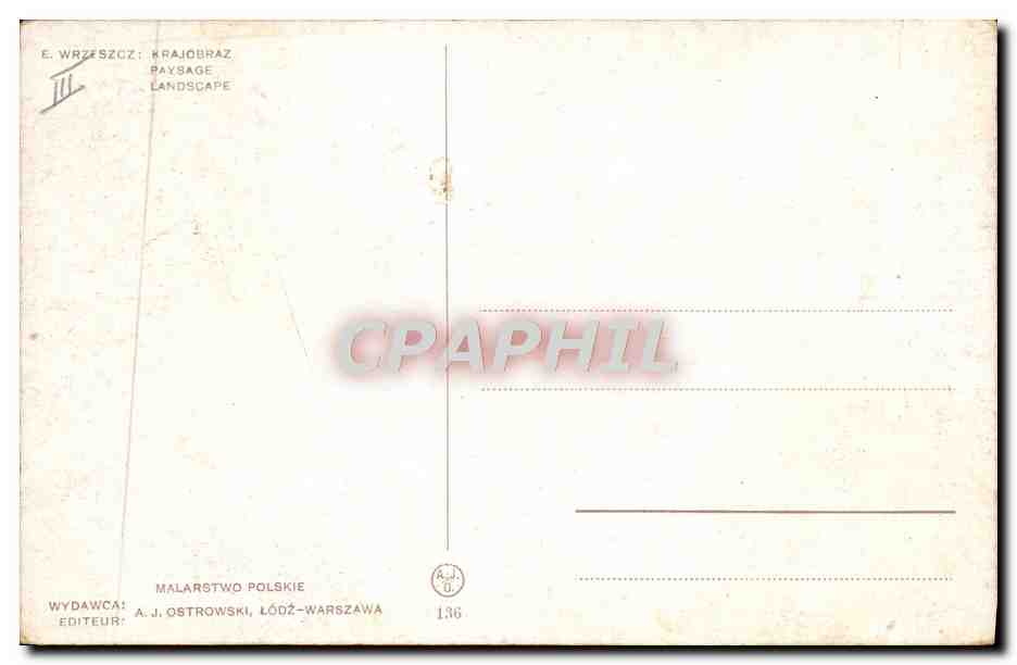 CPA Illustrateur Wrzescz Paysage  — Rückseite