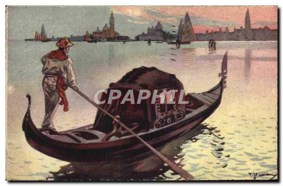 CPA Illustrateur Venezia La Gondola 