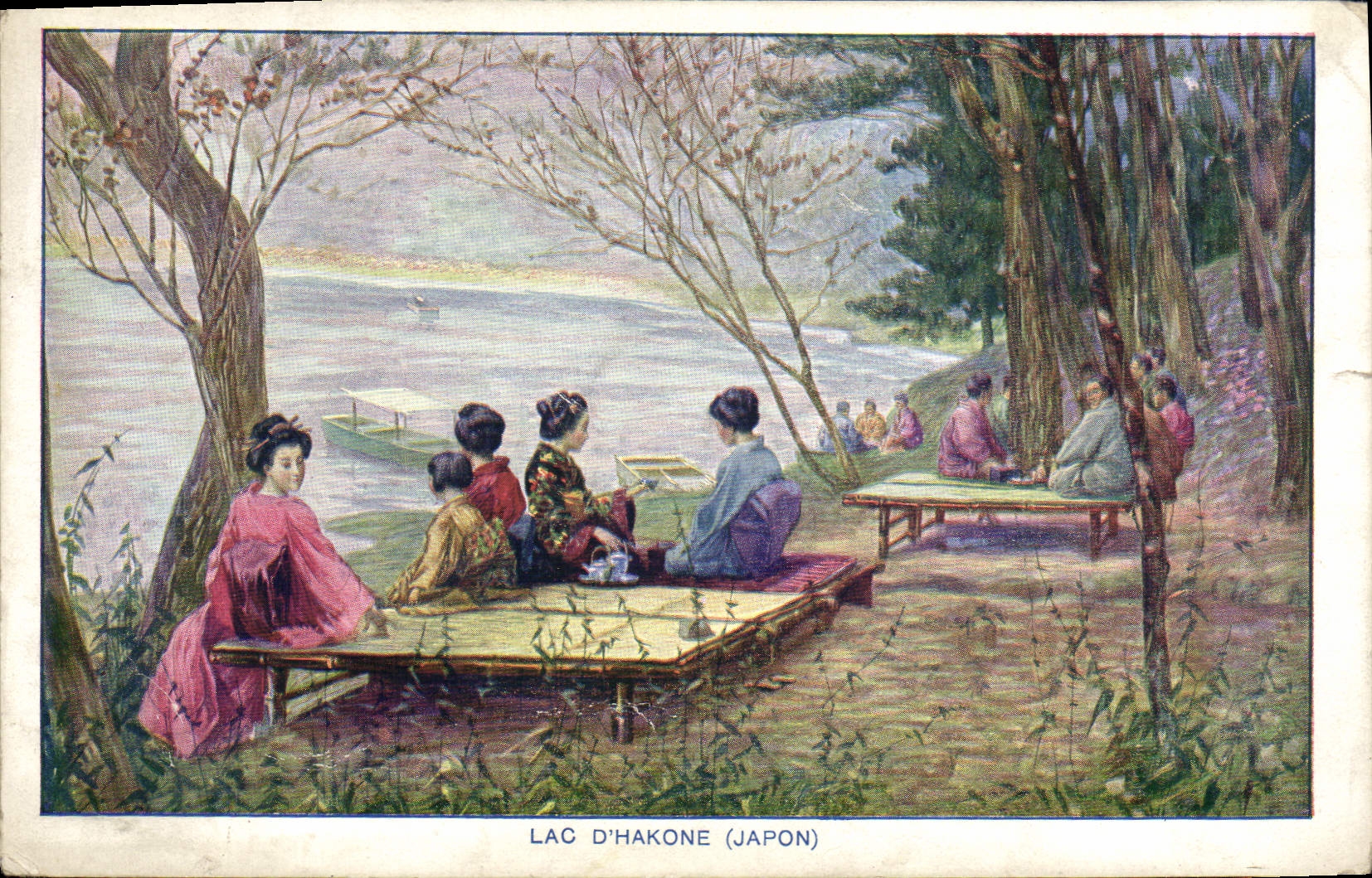 CPA Japon Nippon Lac d'Hakone Femmes Folklore