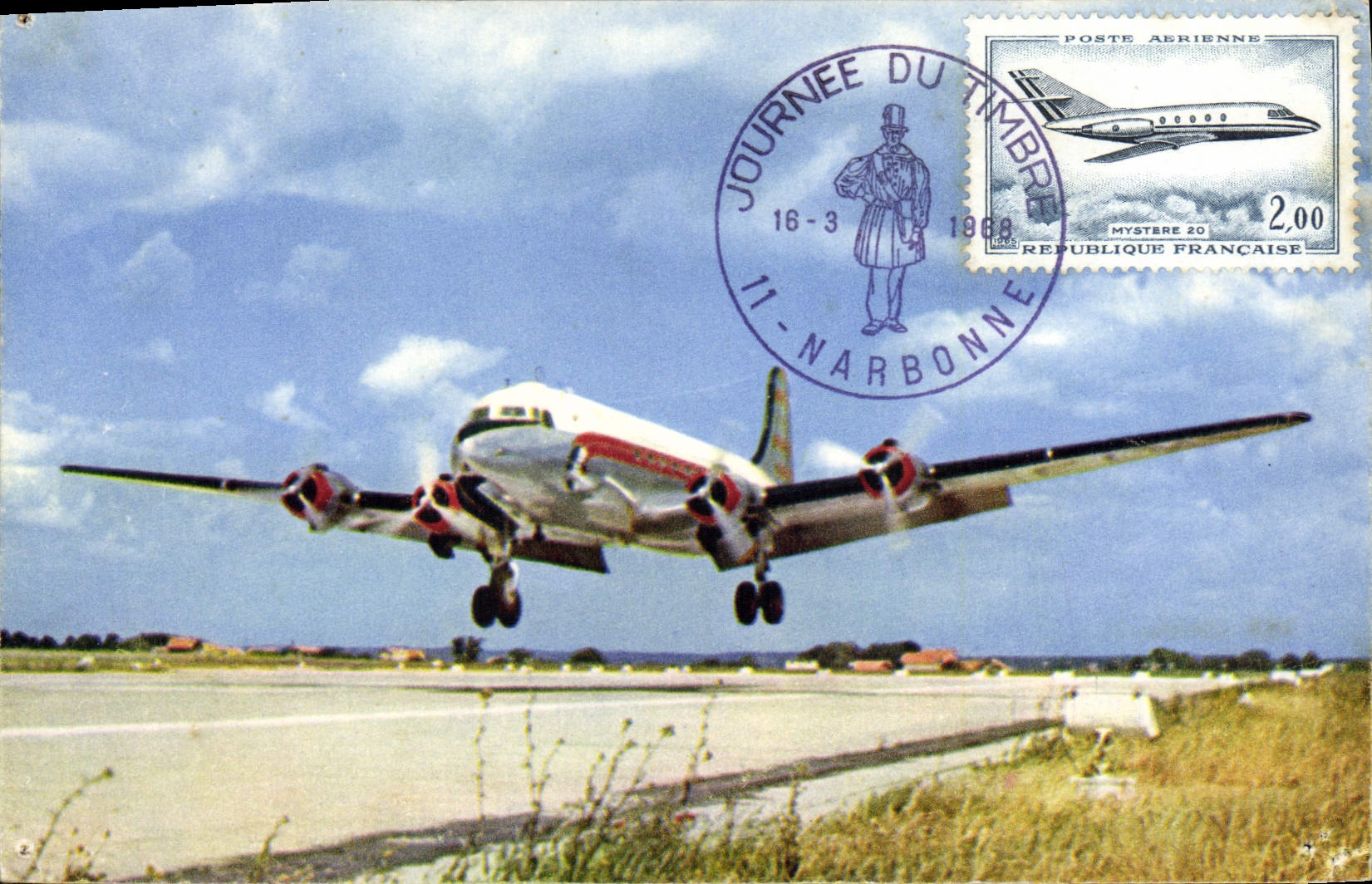 CPM Avion Aviation Quadrimoteur Douglas DC4 Cie Air Algerie 