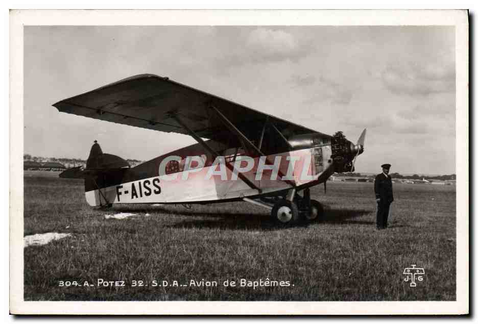 CPM Avion Aviation Potez 32 SDA Avion de baptemes