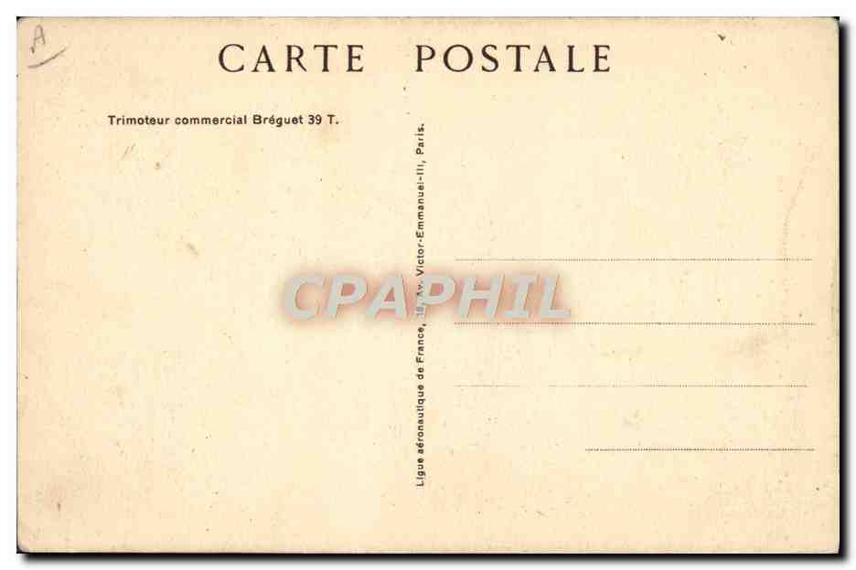 CPM Avion Aviation Trimoteur commercial Breguet 39 T — Verso
