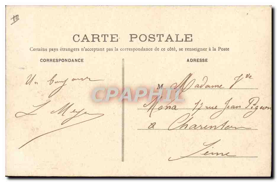 CPA Avion Aviation Dirigeable Zeppelin Republique planant sur Le Perreux  — Rückseite