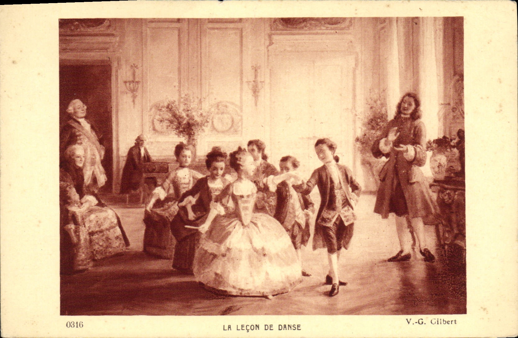 CPA La Lecon De Danse Gilbert