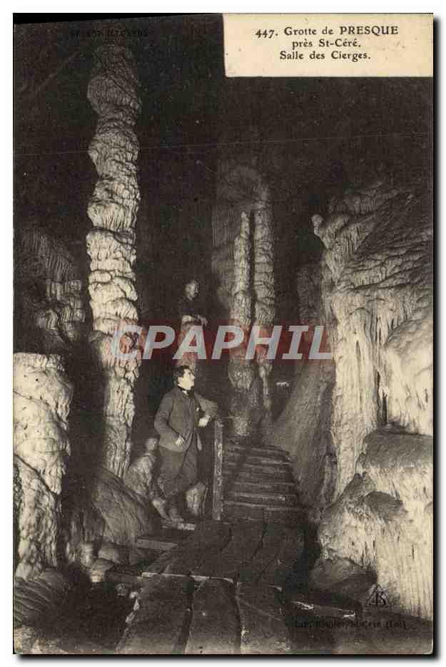 Grotte de PRESQUE — Salle des Cierges — Éditeur L. Rouleau-Sucé (1891)