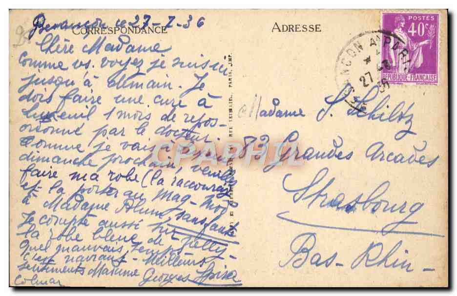 CPA Besancon Vue Generale Des Quais — Rückseite