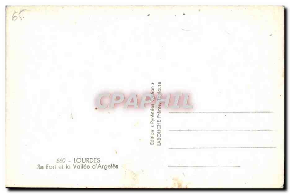 CPA Lourdes Le Fort Et La Vallee D'Argeles — Verso