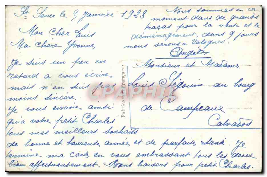 CPA Fantaisie Bonne Annee — Rückseite