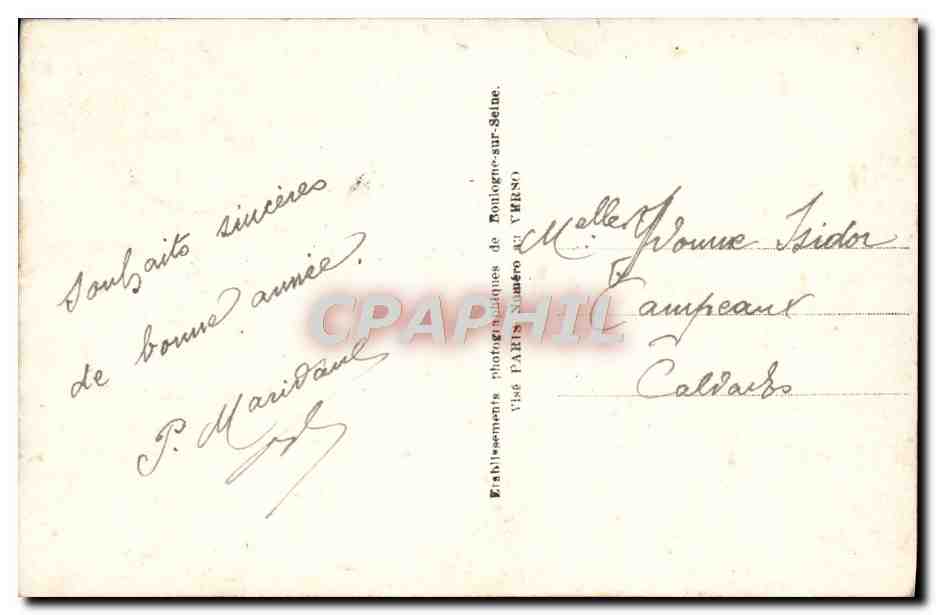 CPA Fantaisie Bonne Annee  — Rückseite