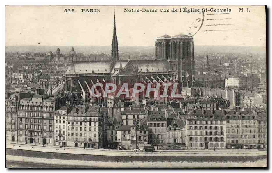 CPA Paris Notre Dame Vue de l'Eglise St Gervais