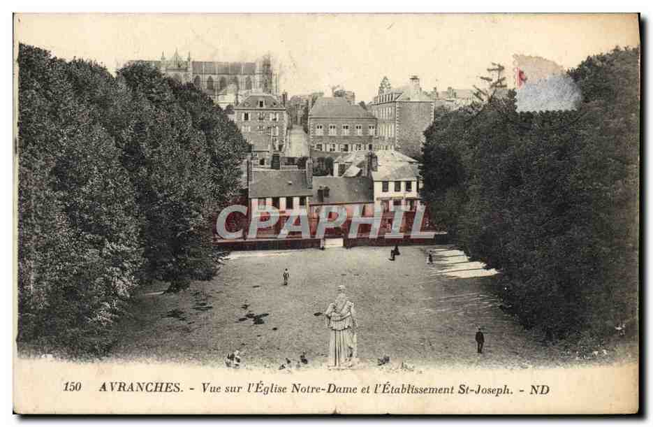 Avranches - Vue sur l'Église Notre-Dame et l'Établissement St-Joseph - ND