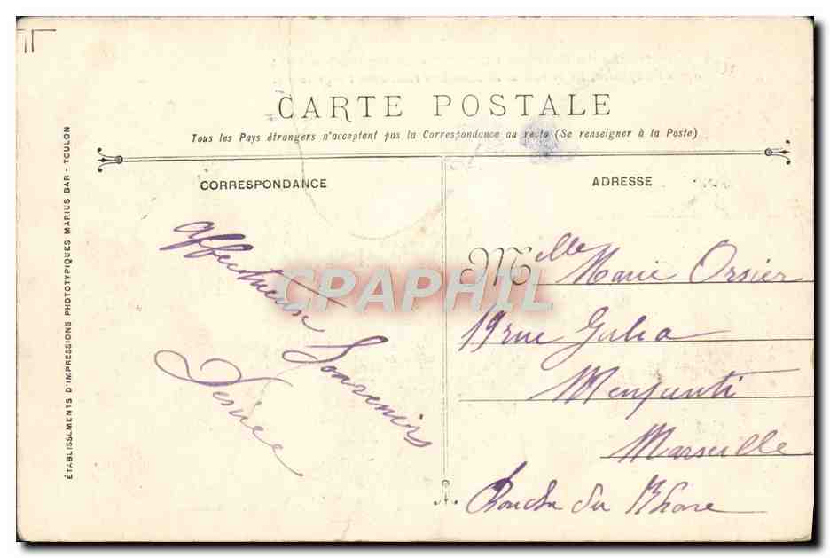 CPA Bateau de guerre Catastrophe du cuirasse Liberte Operations de sauvetage  — Verso