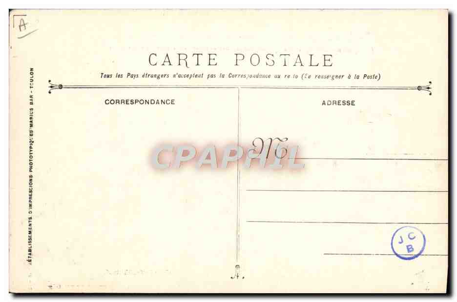 Catastrofe del corazzata LIBERTE — 25 Settembre 1911 — Établissements d’Impressions Phototypiques Toulon — Verso